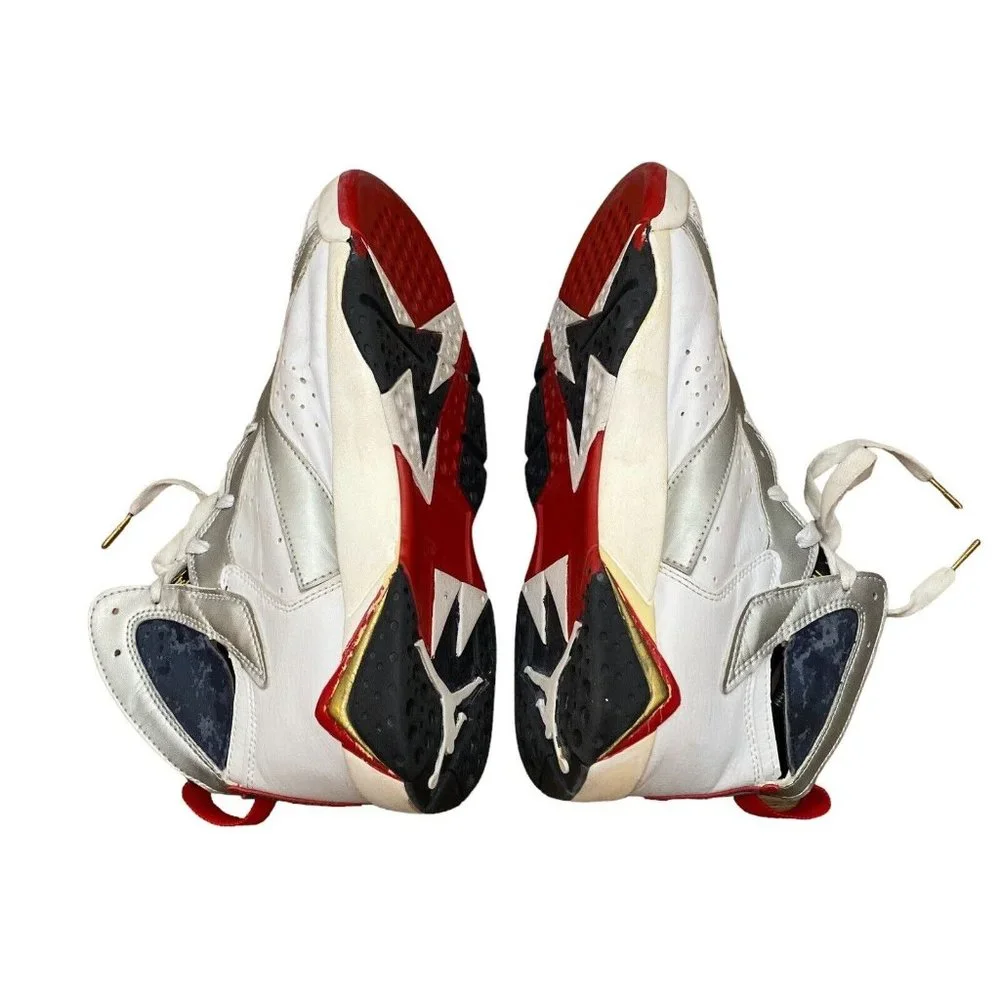 Men's Size US 11.5 - Jordan 7 Retro Olympic‎ 2004 White Gray Black Red